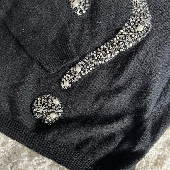 Moschino Cheap and Chic Question Mark Sweater - Black/Silver/Pearl - Picture 4 of 4